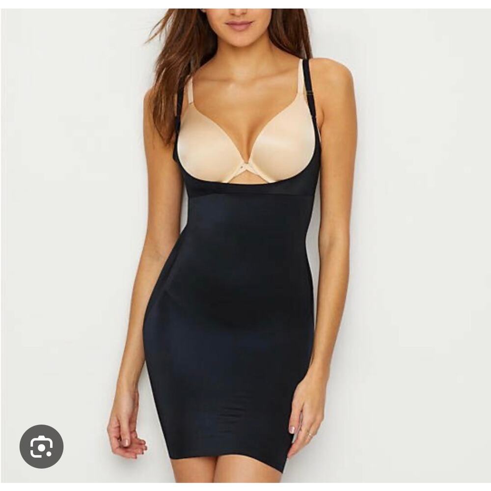 SPANX SmartGrip Open Bust Full Slip Body Shapewear Anti-Slip Black Small 10178R